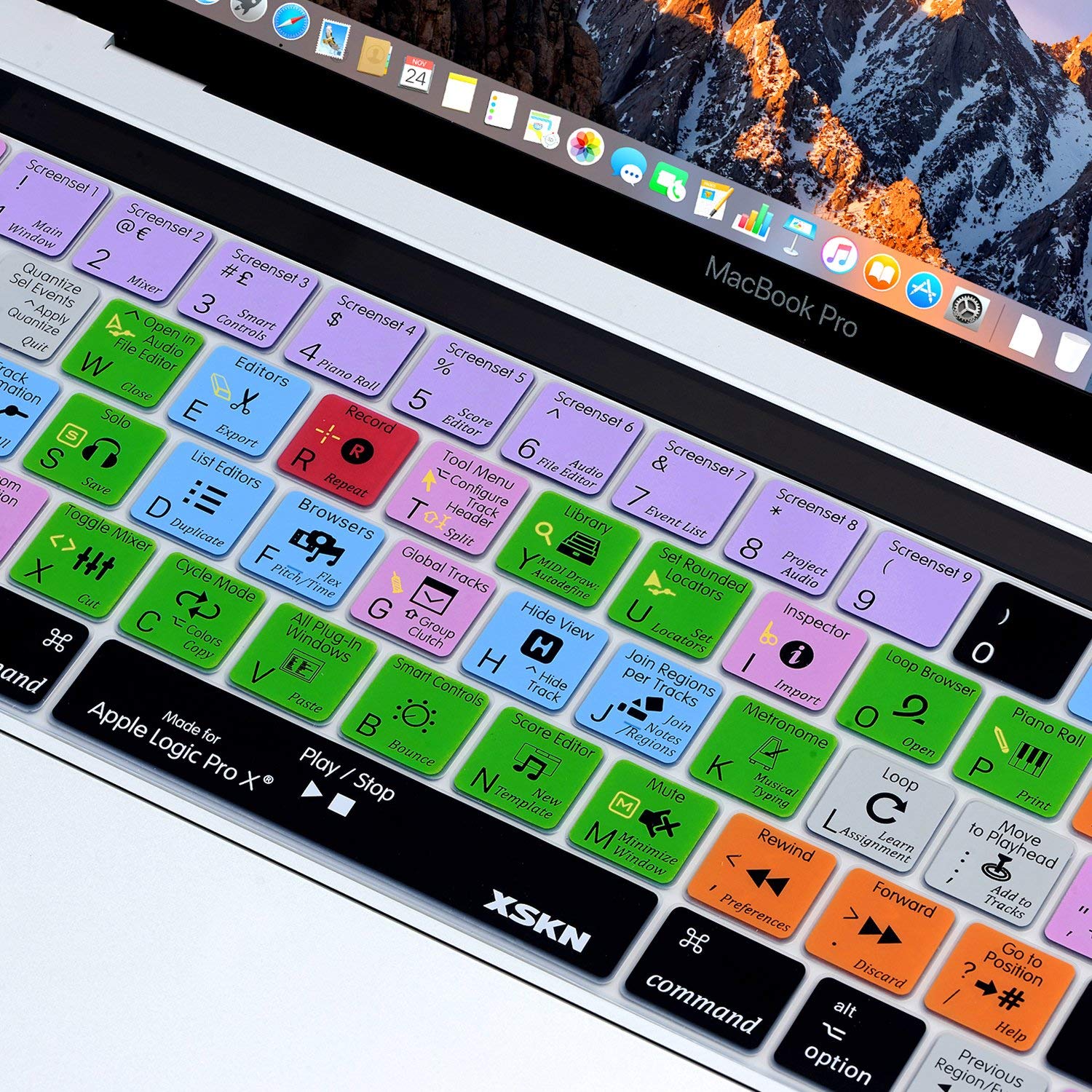 XSKN Shortcut Keyboard Cover for MacBook Pro 13