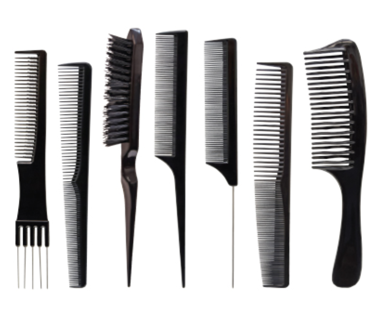 Professional Scalpmaster 7-Piece Comb and Brush Set for Hair Styling - Detangling, Styling & Scalp Massage for Men & Women at Home or Salon