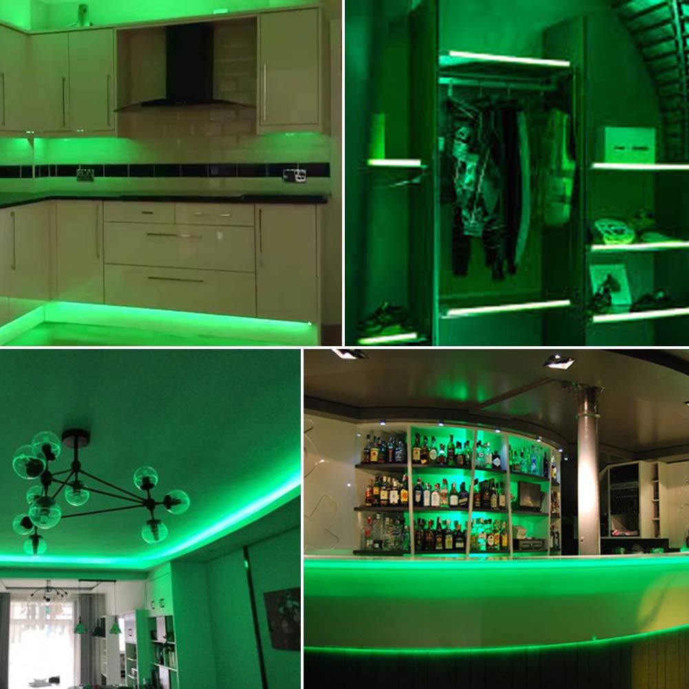 SURNIE 50ft LED Neon Strip Lights - Waterproof, Flexible, Cuttable & Connectable Rope Lights for Outdoor & Indoor Use (110V, Green) - Perfect for DIY Home Decor, Bars, Hotels, and Commercial Buildings - Create Stunning Neon Signs & Ambient Lighting