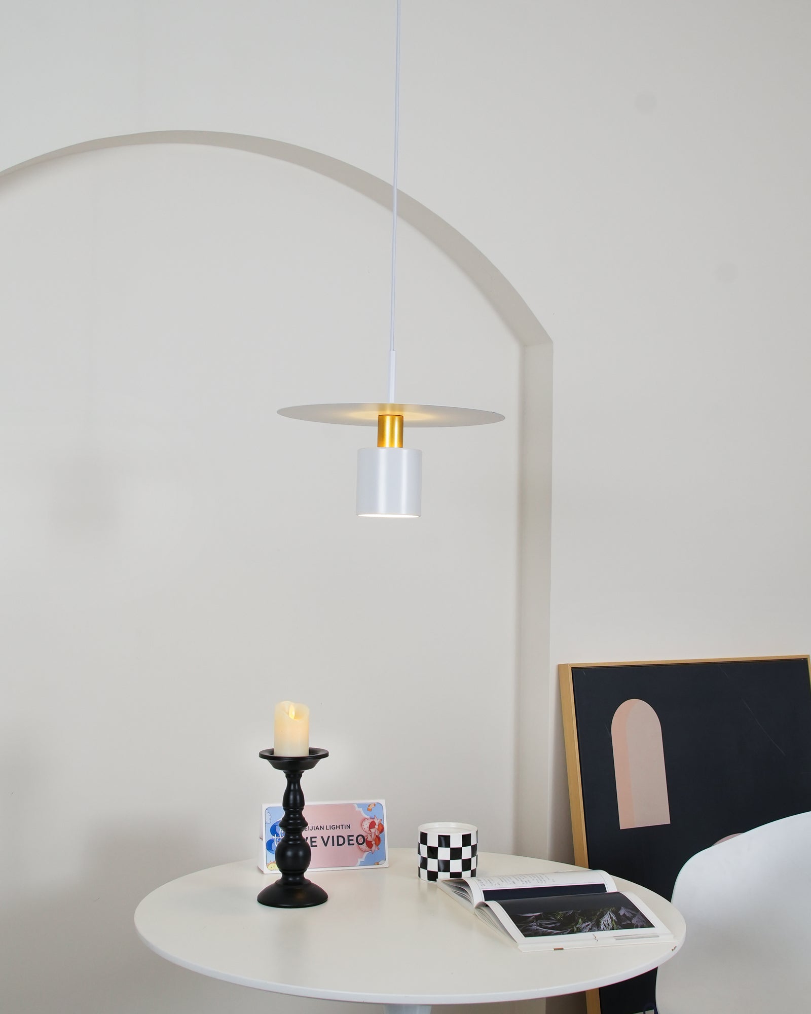 Stylish Mercer Halo Pendant Lamp - Modern Ceiling Light Fixture for Dining Room, Kitchen Island & Bedroom Decor