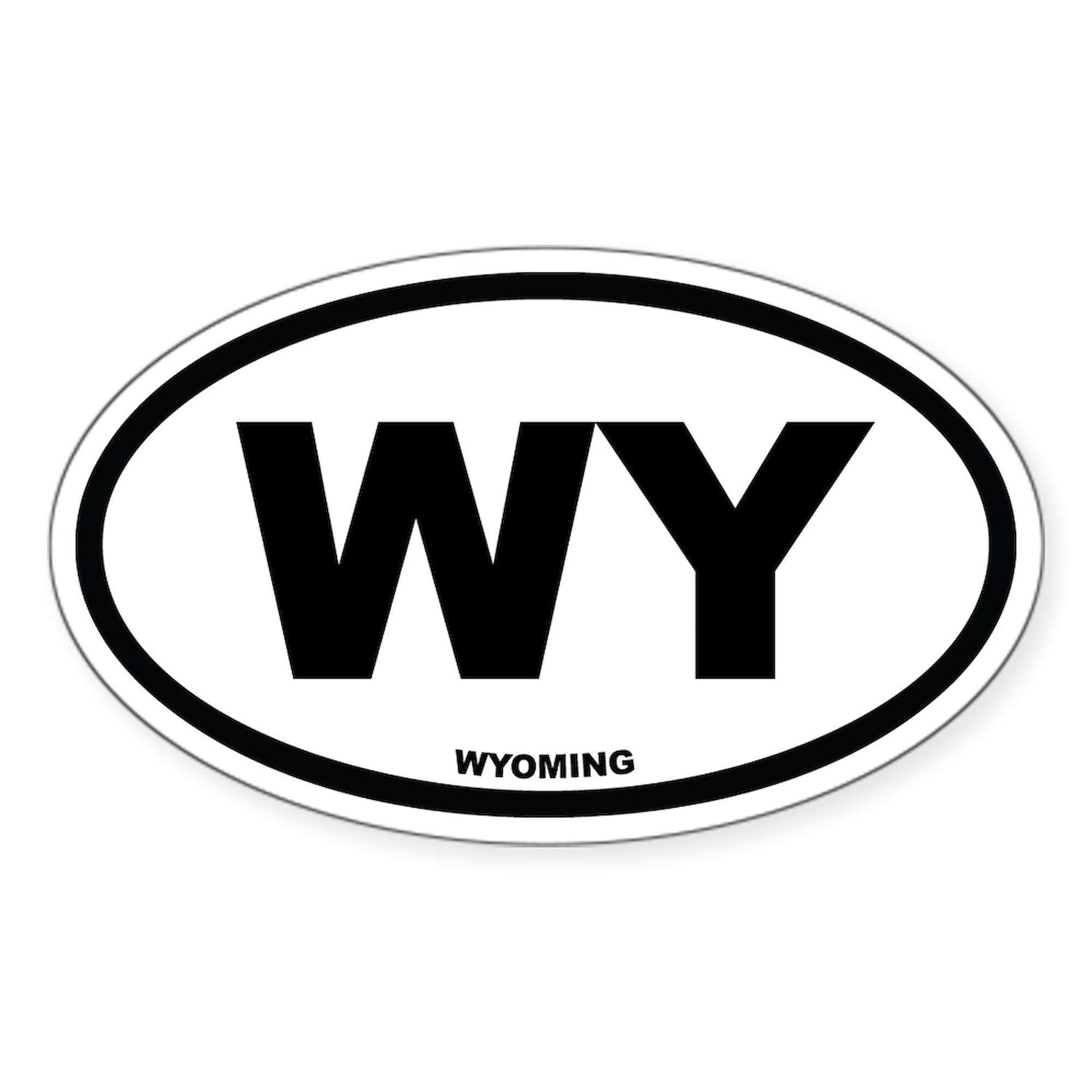 Wyoming Euro Oval Sticker - Premium Car Bumper Decal for Vehicles, Laptops & Travel Gear | Show State Pride with Durable Vinyl Decoration