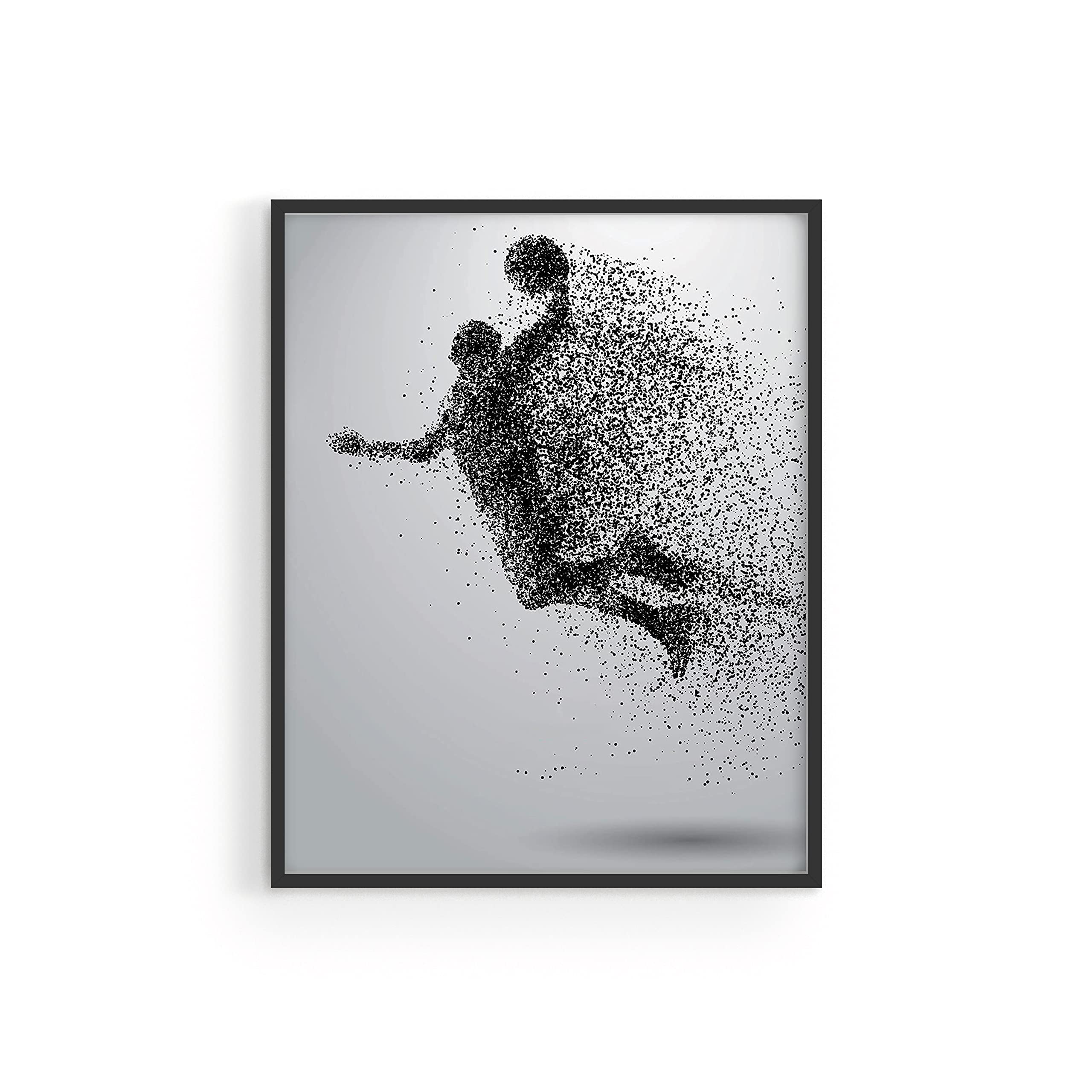 Basketball Wall Art Prints - Particle Silhouette Poster (11x14 Unframed) - Modern Home Decor for Bedroom, Man Cave & Kids Room - Perfect Gift for Sports Fans & Basketball Lovers