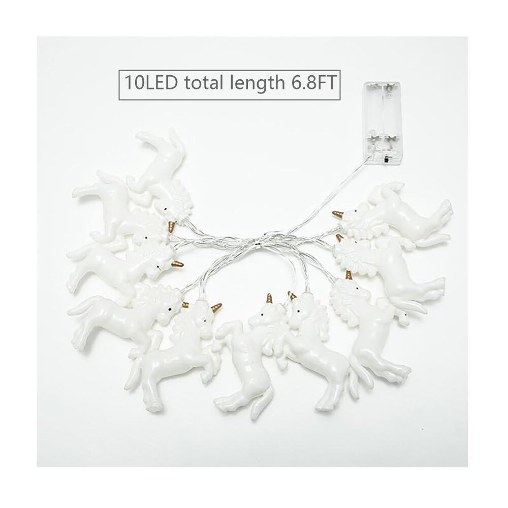 10 LED Unicorn String Lights - 6.8 ft Battery Powered Fairy Lights for Girls Room Decor, Birthday Parties, Christmas & Holiday Decorations - Perfect for Bedroom, Nursery, Wedding and Baby Shower Decor