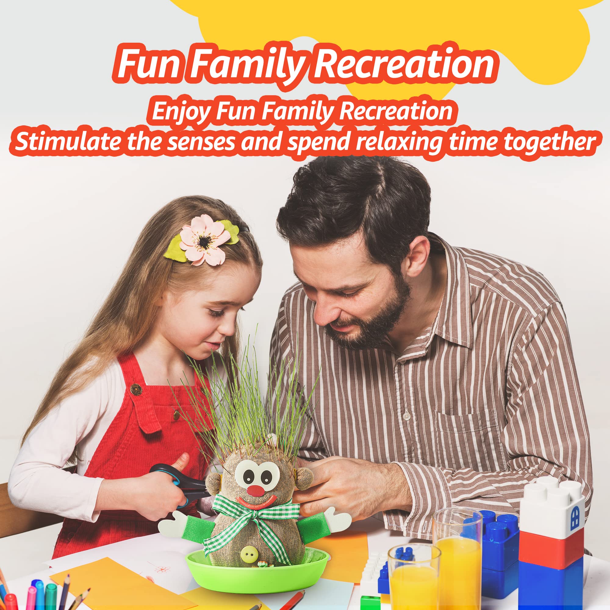 DIY Grass Doll Growing Kit (6 Pack) – Eco-Friendly Birthday Gifts for Kids, Fun Playdate Activity & Party Favors, Creative Arts & Crafts Gift, Family Bonding & Science Learning Resource for School, Stress Relief Toy – Perfect for Classroom Projects, Kids' Parties & Educational STEM Activities