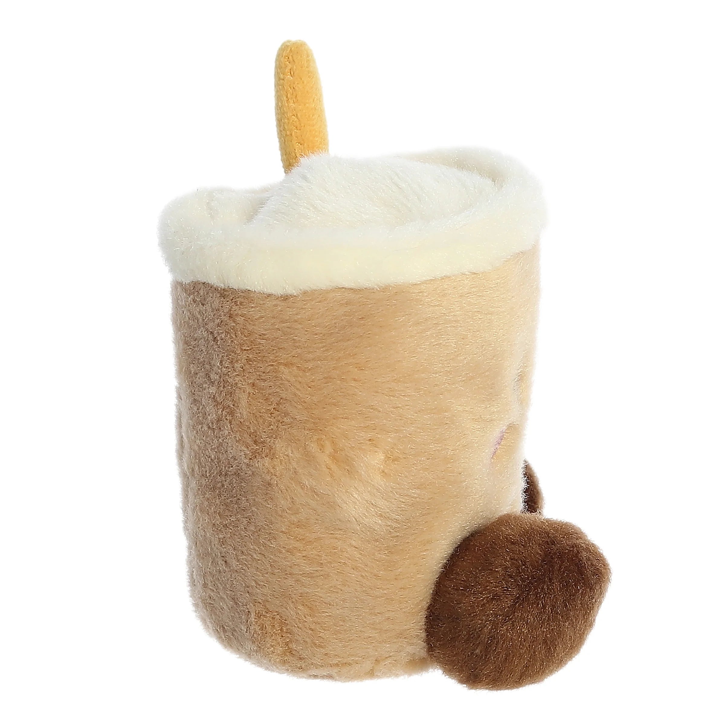 Palm Pals 5 Milky Tea Boba Plush Toy - Cute Kawaii Stuffed Animal for Kids, Gift for Bubble Tea Lovers, Perfect for Bedroom Decor, Desk Companion & Stress Relief