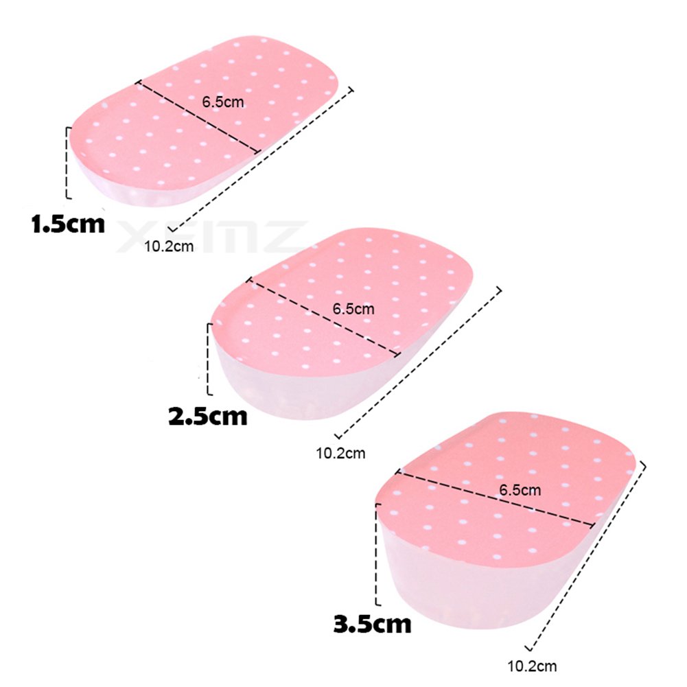 **Gel Shoe Insoles for Heel Pain Relief - Medical Silicone Heel Lift Pads, Height Increase Cushion & Shock Absorbing Heel Cups - Supports Sore Heels, Bone Spurs (Black, 0.98