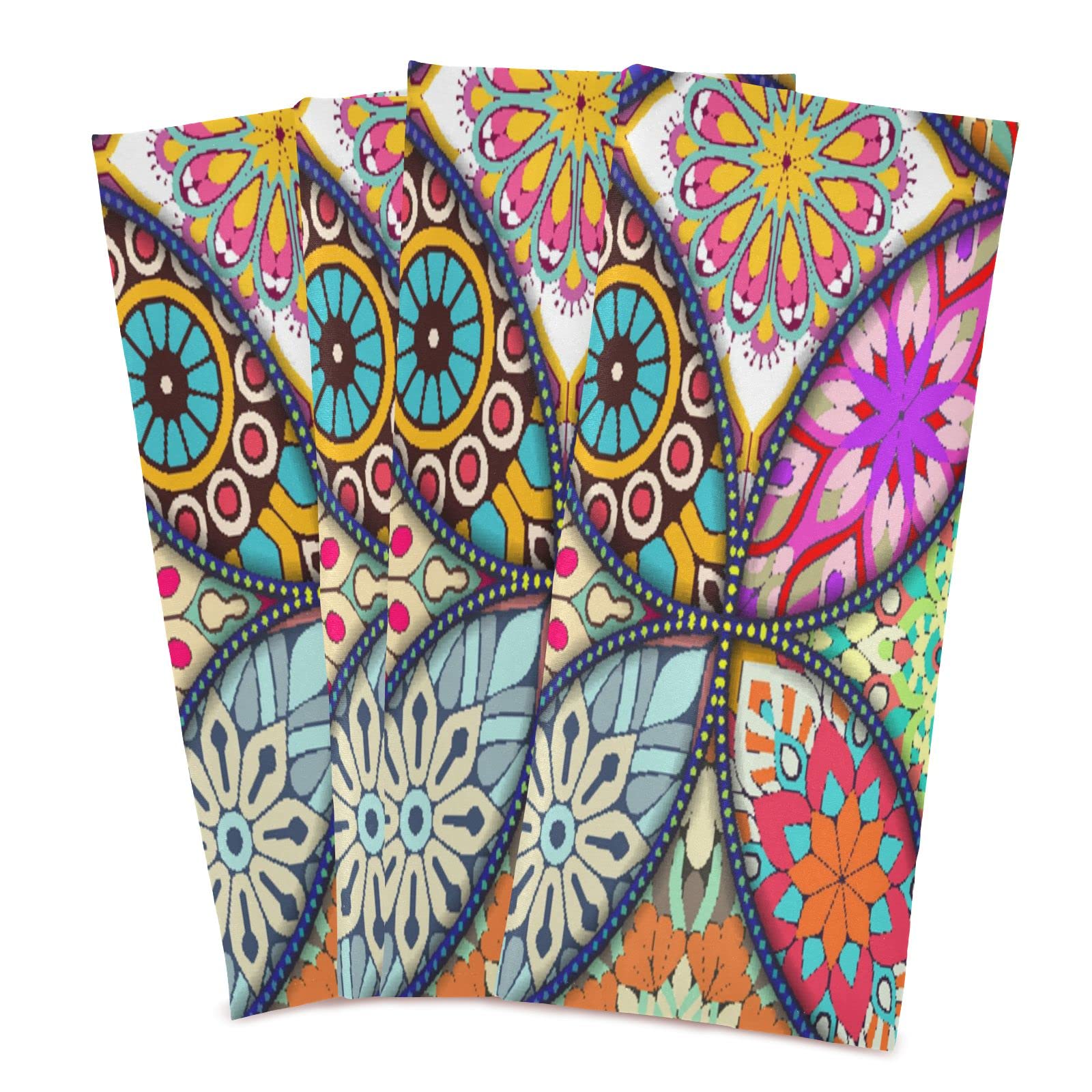 6Pcs Boho Mandala Cotton Kitchen Dish Towel Set - Fast Drying, Absorbent Dishcloths for Cooking, Baking & Cleaning - Native American Style Tea Towels Gift Set for Home, Restaurant & Housewarming