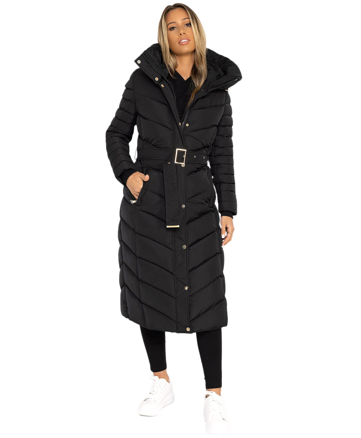 Women's Extra Long Puffer Parka Hooded Jacket - Quilted Winter Down Coat for Cold Weather - Warm Winter Outerwear for Snow, Travel & Outdoor Activities