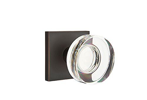 Modern Square Rosette & Crystal Knob Set - Oil Rubbed Bronze Cabinet Hardware for Kitchen & Bathroom (Full Dummy Set) - Perfect for Drawers, Cabinets & Furniture Upgrade