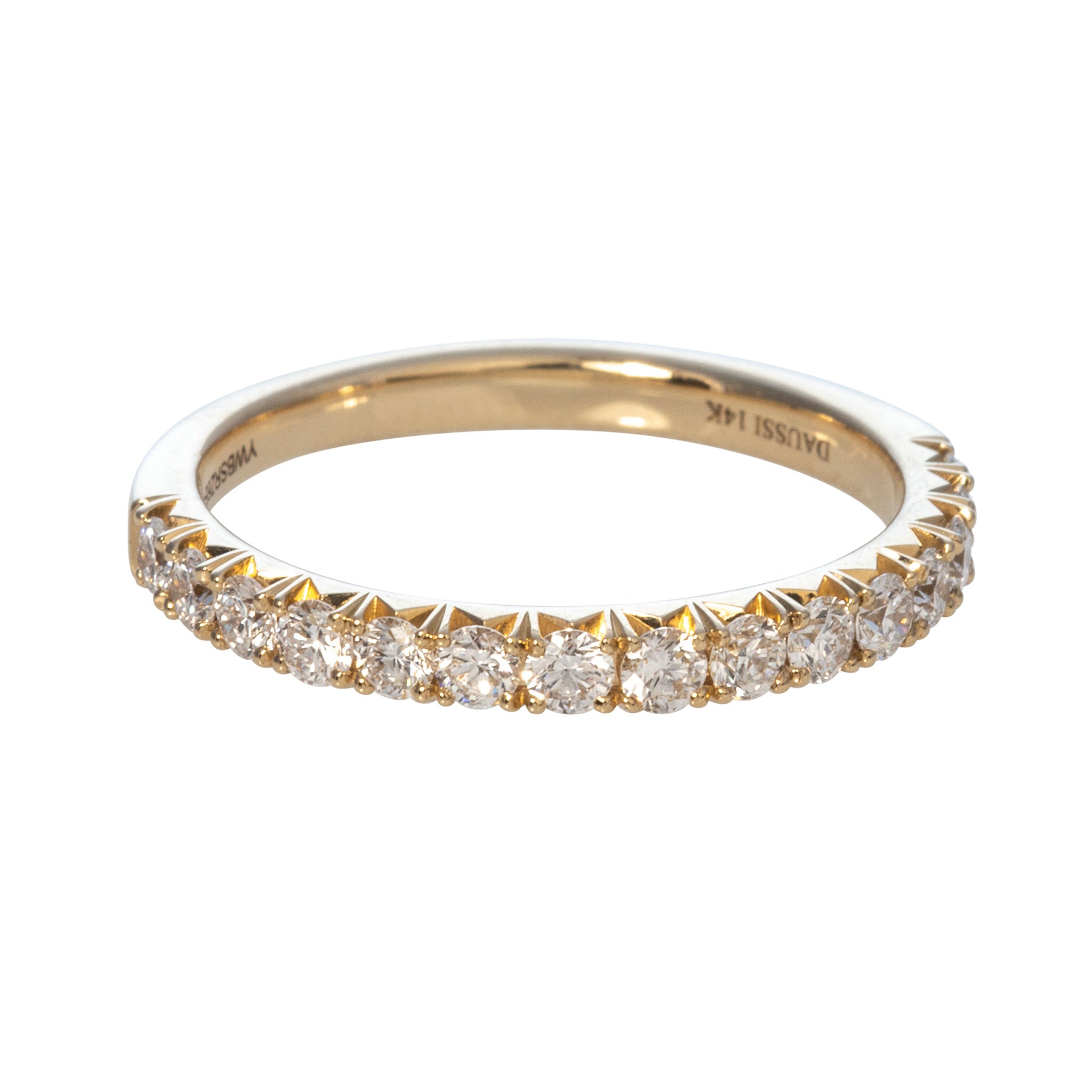 0.45ctw Round Diamond Pavé 14K Yellow Gold Halfway Eternity Band Ring for Women - Perfect for Weddings, Anniversaries & Special Occasions