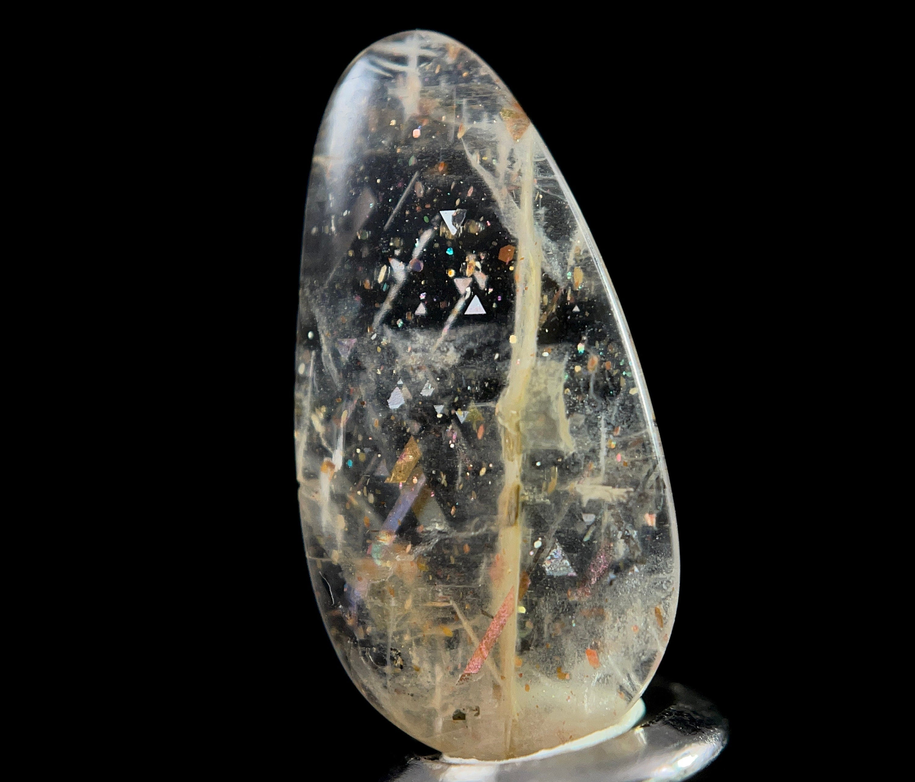 Rainbow Lattice Sunstone Crystal Cabochon - Natural Gemstone for Jewelry Making, Healing Crystals, Wire Wrapping (Perfect for Necklaces, Rings & Spiritual Healing)