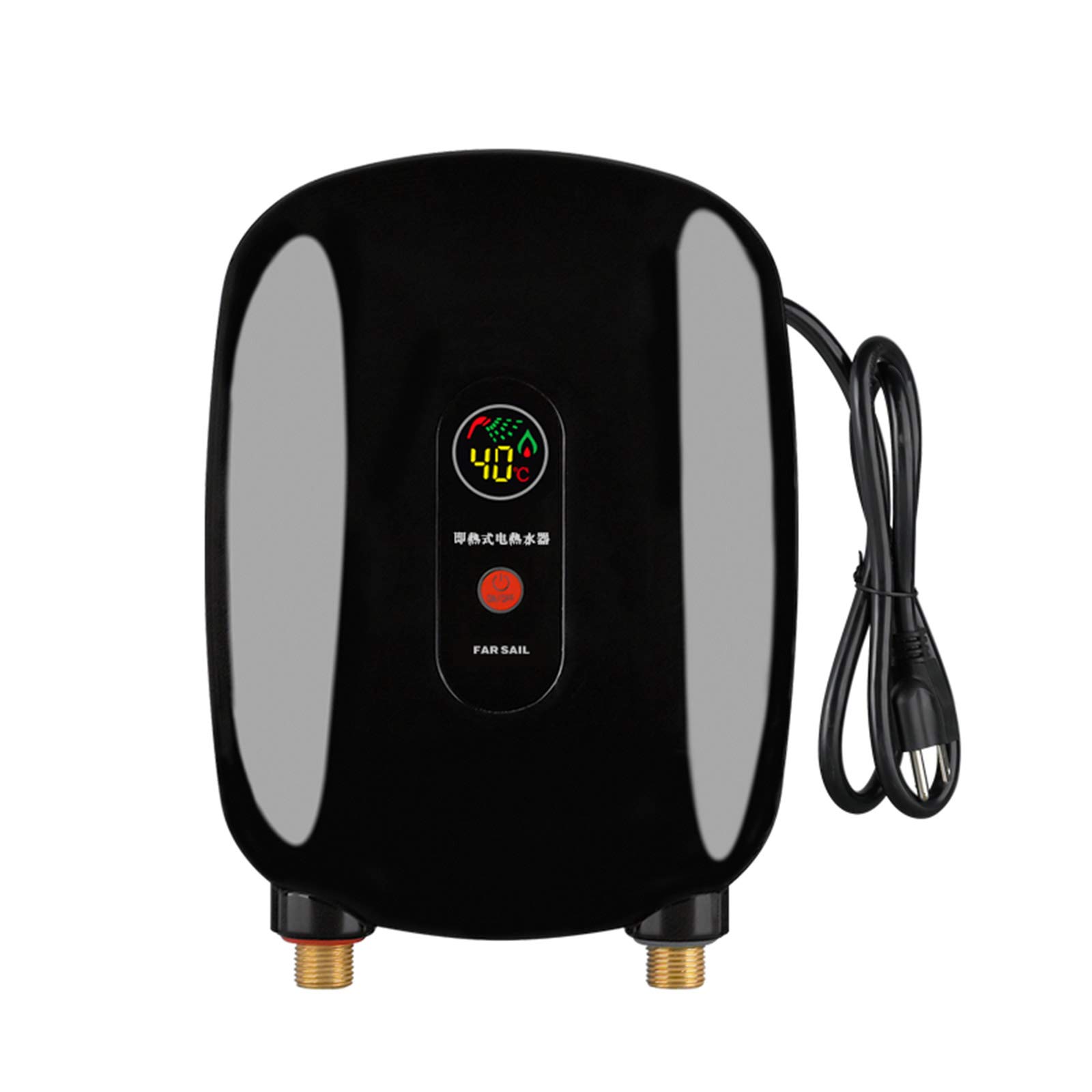 110V 3000W Electric Tankless Water Heater - Instant Hot Water On Demand with LCD Display - Perfect for Kitchen, Bathroom & Hand Washing (White)