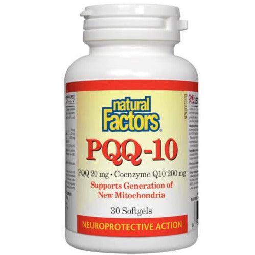Natural Factors PQQ 10 Supplement - 200mg per Softgel, 30 Count - Supports Brain Health & Energy - Perfect for Busy Professionals & Students