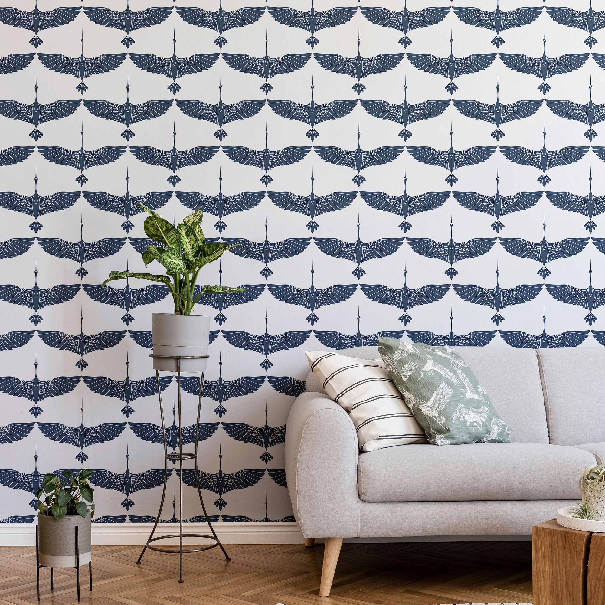 Blue Birds Peel and Stick Removable Wallpaper 4684 - Self-Adhesive Decorative Wall Covering for Bedroom, Nursery & Home Decor