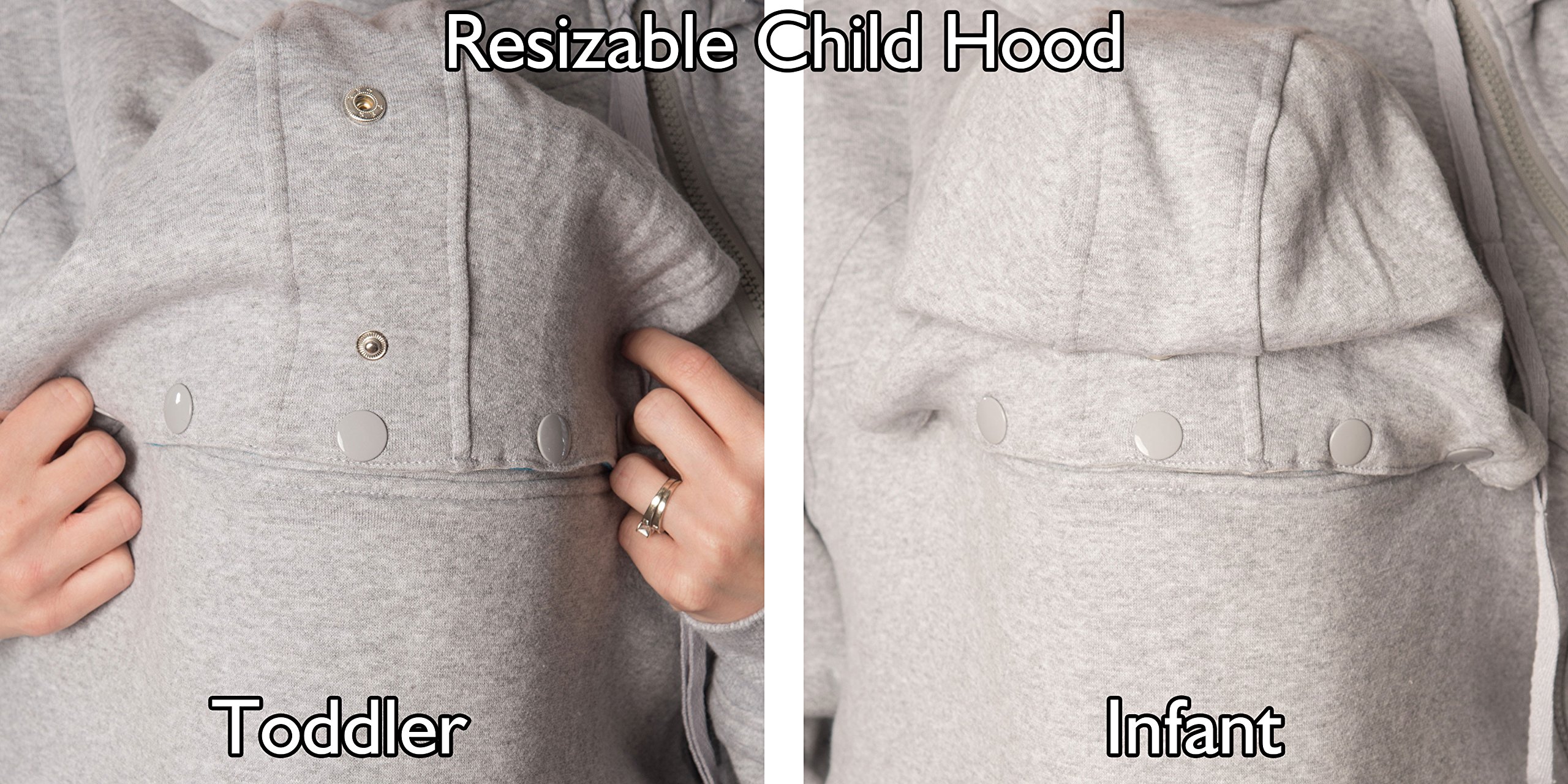 RooCoat Tandem Baby Carrier & Maternity Winter Coat - Charcoal Gray Stripes XL - Hands-Free Babywearing for Parents, Nursing Jacket for Moms, Perfect for Outdoor Walks & Errands