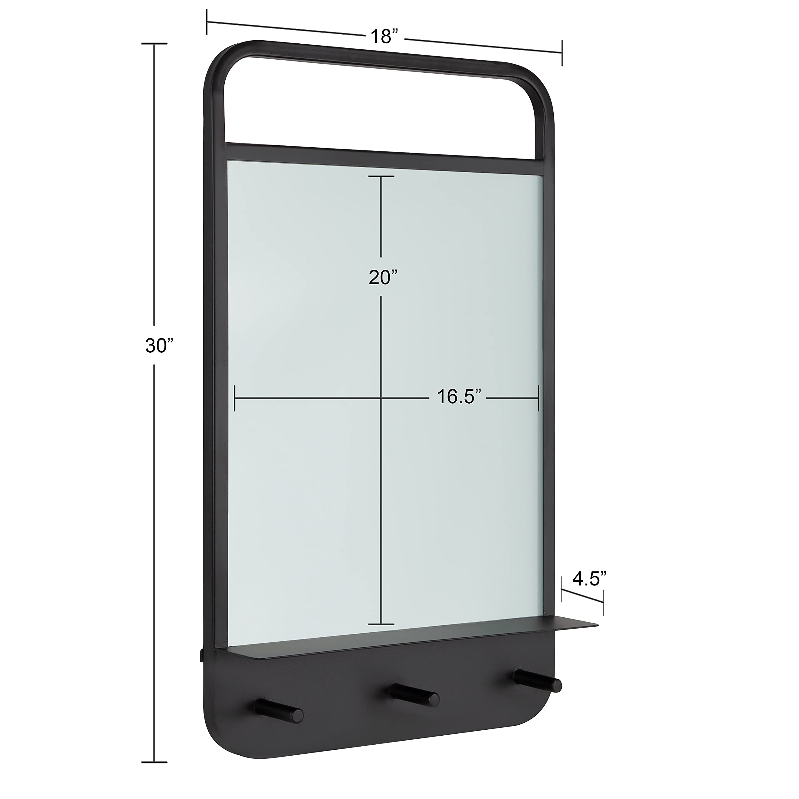 Kate and Laurel Decatur Modern Dry Erase Wall Organizer with Hooks - 18