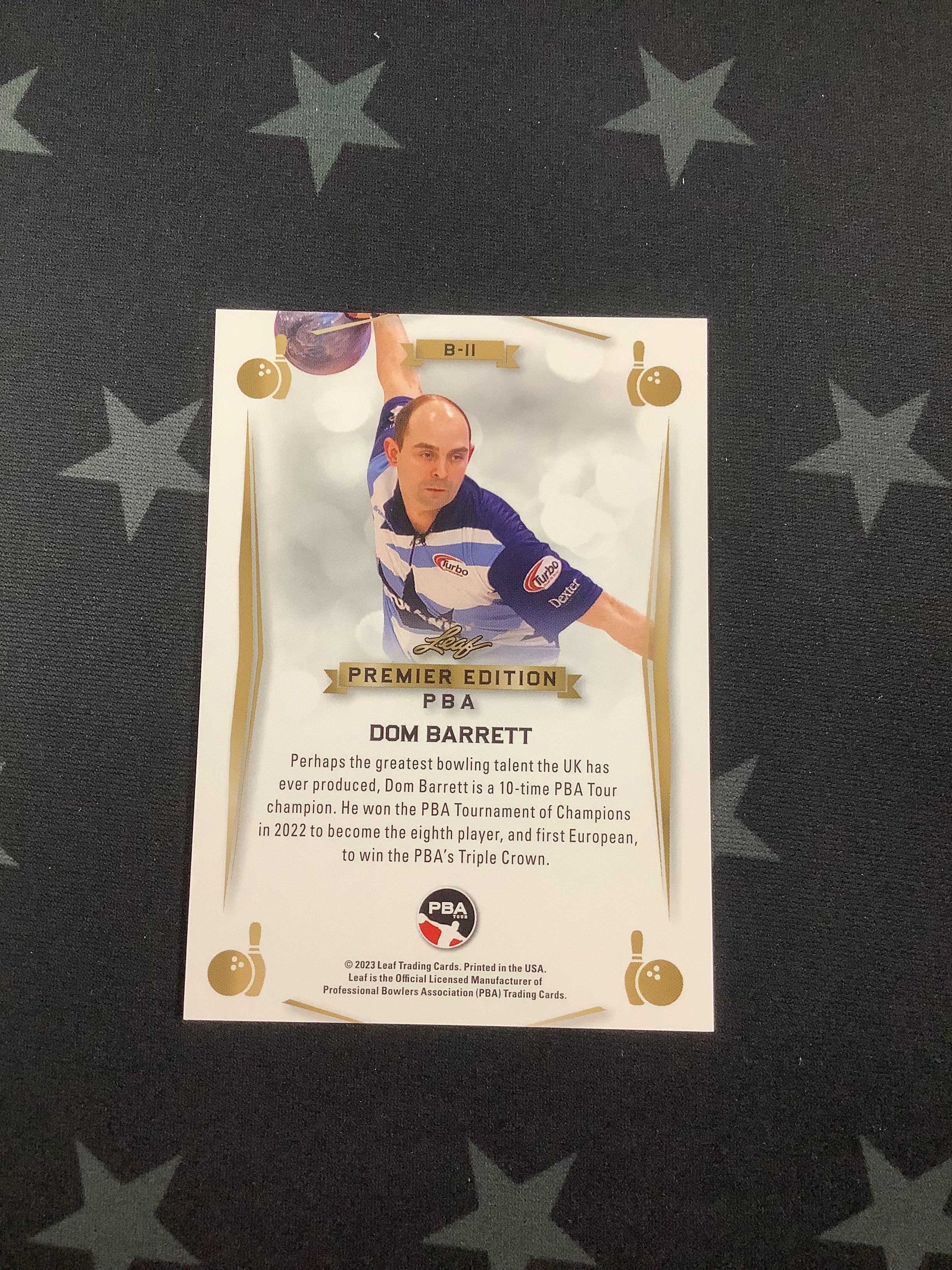 2023 LEAF PREMIER EDITION PBA DOM BARRETT AUTO #4/10 GREEN B 11 - Rare Collectible Bowling Trading Card - Perfect for Sports Memorabilia Collections and Bowling Enthusiasts