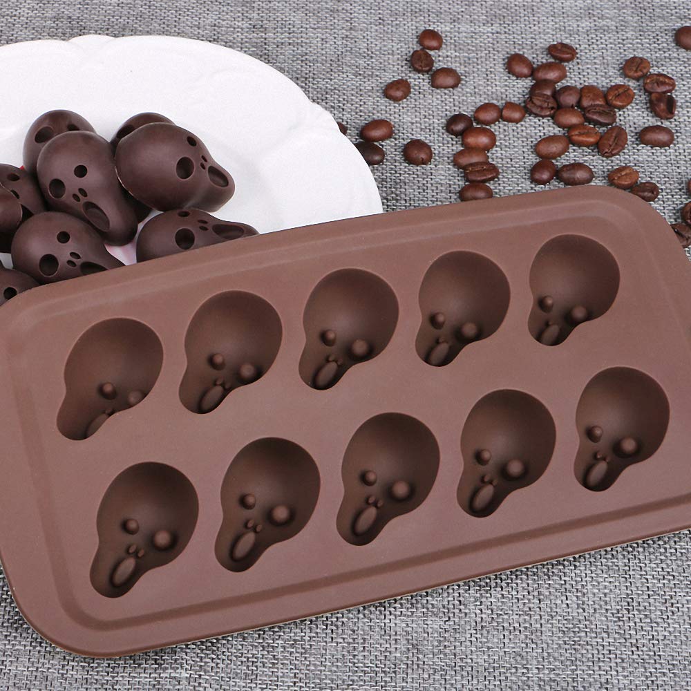 5Pcs Halloween Silicone Chocolate Molds Set - Bat, Pumpkin, Witch Hat, Ghost & Skull Shapes for Candy, Jello, Soap, Wax, Crayon Melts - Perfect for Halloween Party Favors, DIY Crafts & Home Decorations