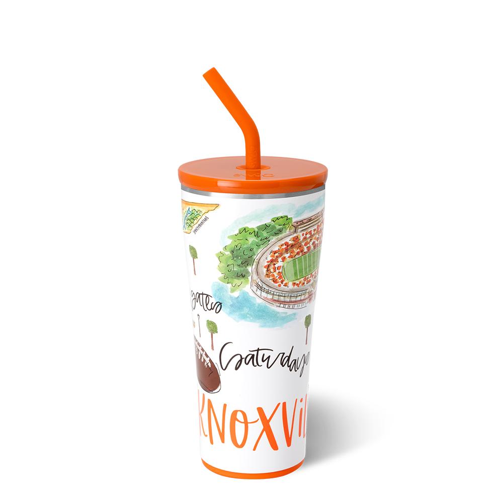 Saturdays in Knoxville 32oz Straw Tumbler - Insulated Stainless Steel Travel Mug for Coffee, Tea & Cold Drinks - Perfect for Camping, Office & Outdoor Activities