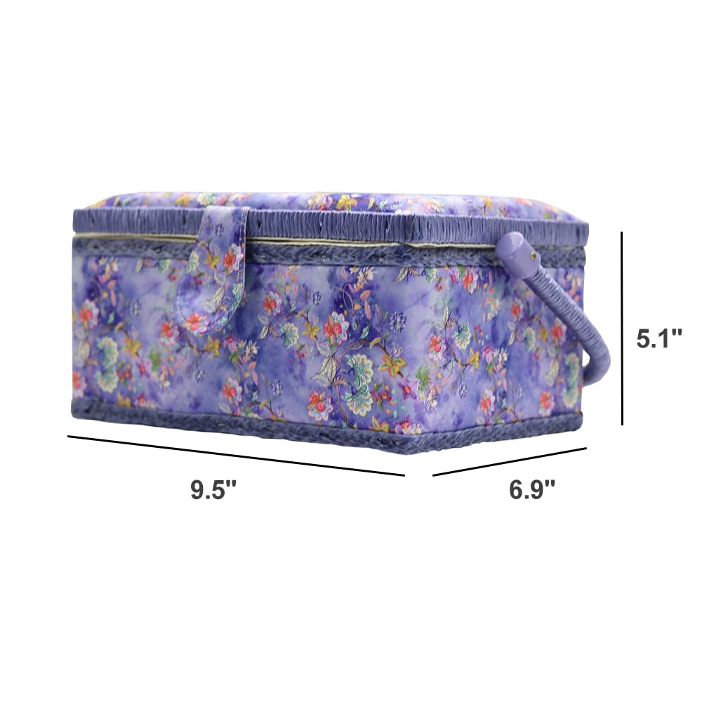 Blue Medium Sewing Box Organizer - Storage for Sewing Supplies & Accessories | Perfect for Craft Rooms, DIY Projects & Tailoring