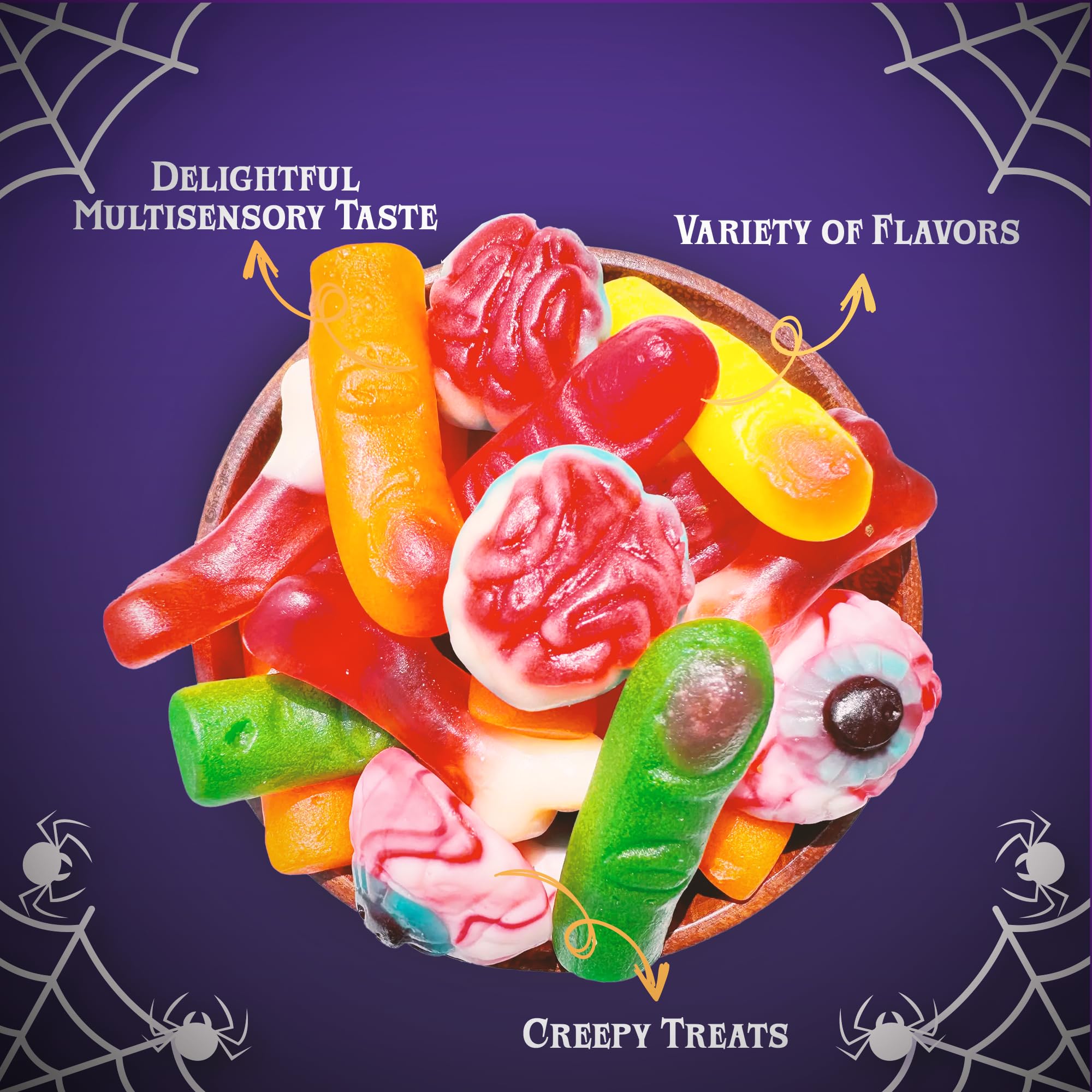 NY Spice Shop Gummy Body Parts Candy - 1 Pound Bulk Halloween Candy for Parties, Missing Body Parts Edible Decor, Perfect for Halloween Decorations, Themed Parties & Scary Movie Nights