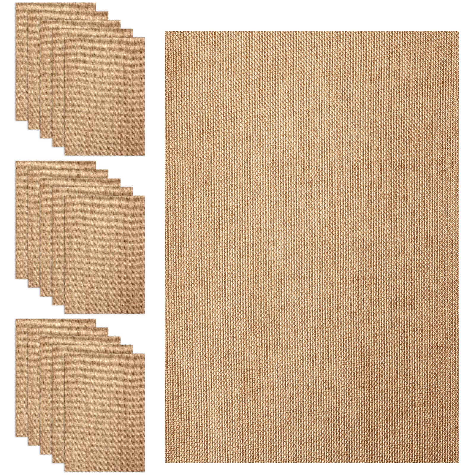 18 Sheets Printable Natural Burlap Paper Pad - 8.5 x 11 Inch Scrapbooking Supplies, Laminated Burlap Cardstock for Vintage Crafts, DIY Projects, and Printable Scrapbook Sheets - Perfect for Wedding Invitations, Home Decor, and Gift Wrapping