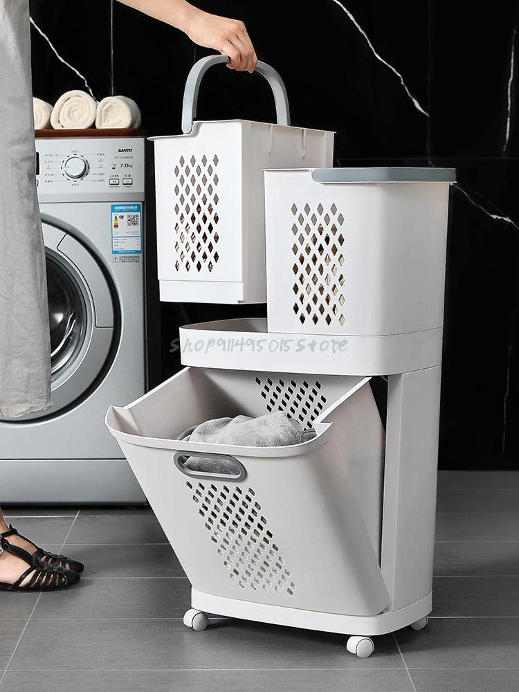 Large Laundry Hamper Basket for Dirty Clothes - Foldable Storage Organizer with Handles for Bathroom, Bedroom & Closet - Multi-Purpose Laundry Basket for Home Organization (White) - Perfect for College Dorms, Apartments & Laundry Rooms