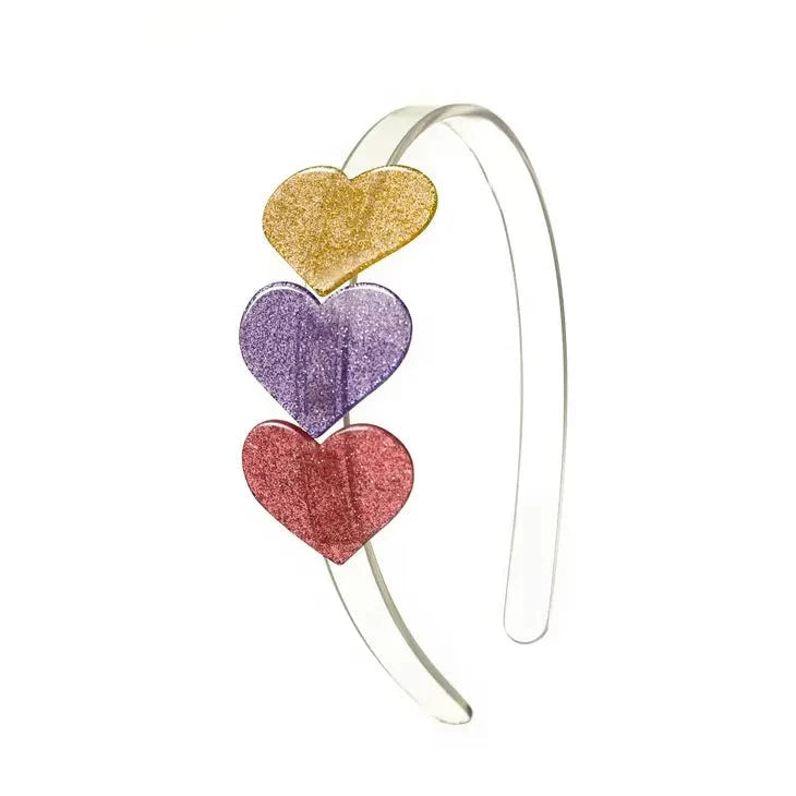 Cece Multi Heart Headband - Gold, Purple & Vintage Pink Floral Hair Accessory for Women | Perfect for Weddings, Parties & Special Occasions