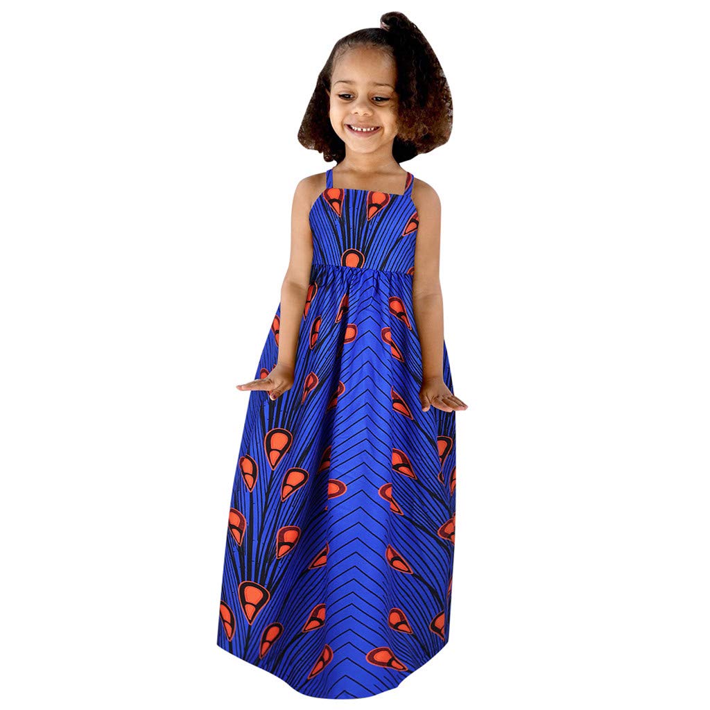 **POLG African Dashiki Dress for Toddler Girls - Ethnic Style Sloping Shoulder Party Outfit - Perfect for Birthday, Cultural Events & Family Celebrations**