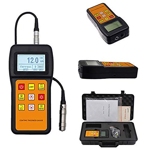 Digital Coating Thickness Gauge 0-1250μm | Aluminum Coating Thickness Meter for Non-Magnetic Layers | Perfect for Automotive, Marine & Industrial Paint Measurement