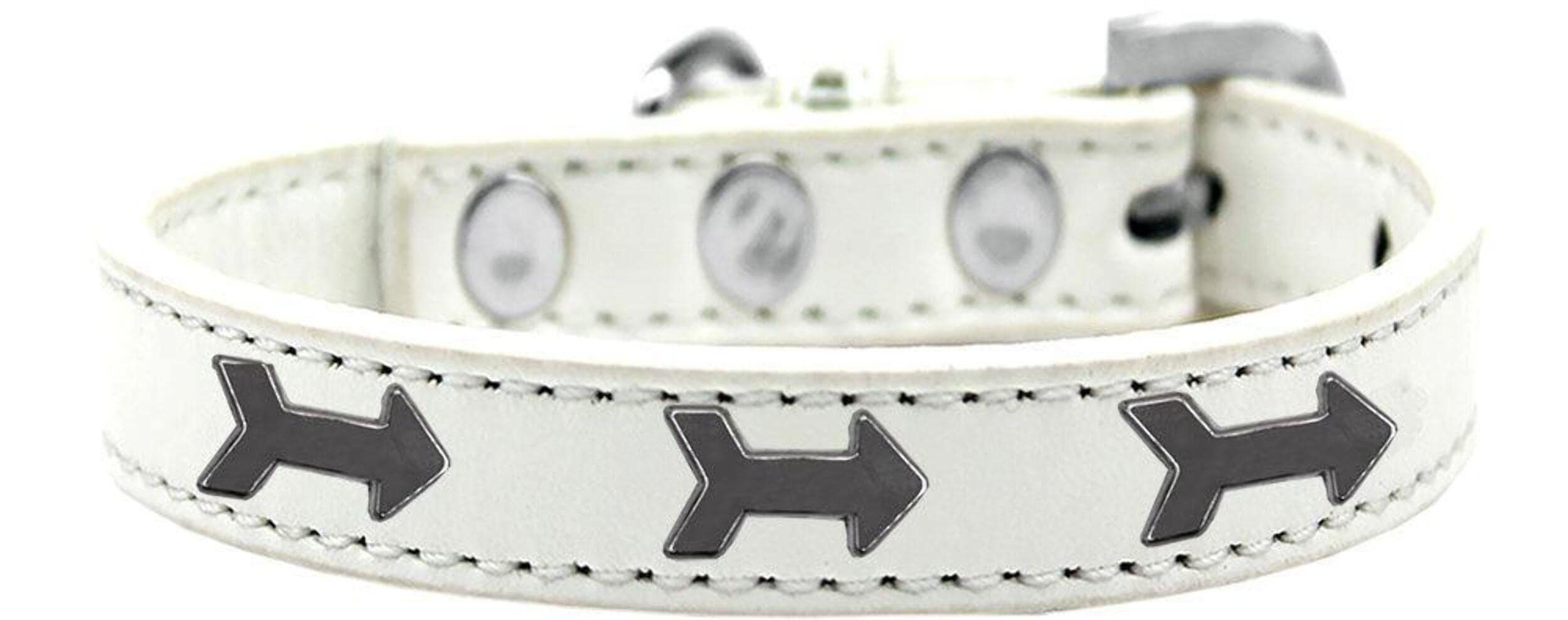 Stylish White 'Arrows' Dog Collar for Puppies & Pets - Durable Fashion Accessory for Walks, Training & Everyday Wear