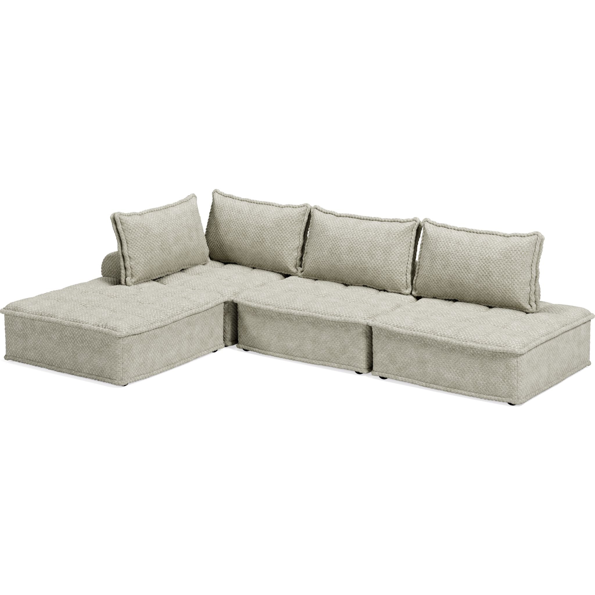 4-Piece Modular Sectional Sofa Set - Modern L-Shaped Couch with Chaise for Living Room, Lounge & Family Room - Comfortable & Stylish Home Furniture