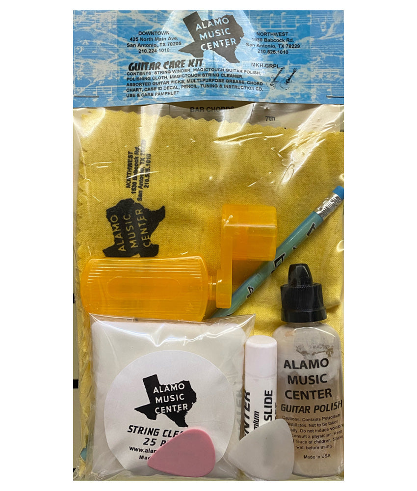 Alamo Music Center Premium Guitar Care Kit - Complete Cleaning & Maintenance Set for Acoustic & Electric Guitars - Perfect for Musicians, Performers & Guitar Enthusiasts