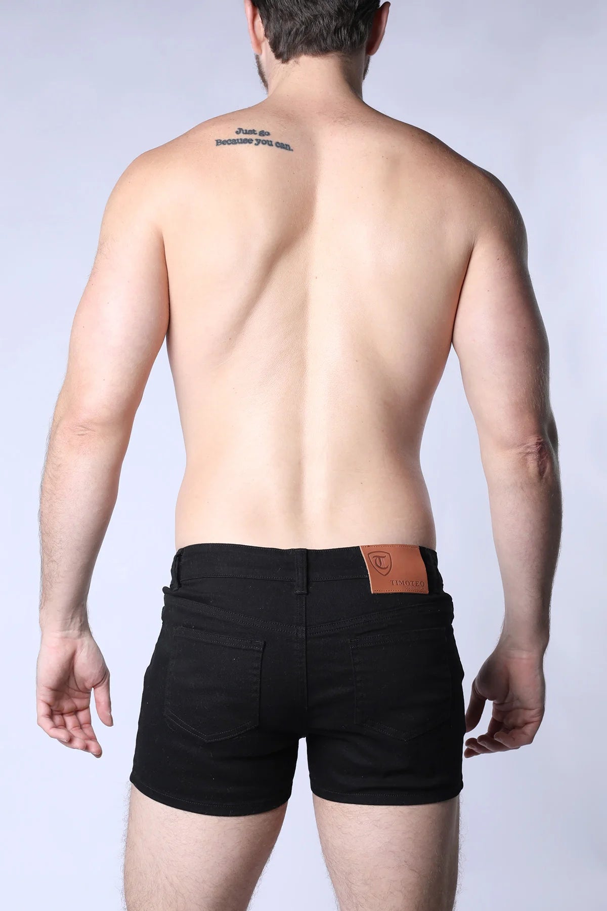 Timoteo Amalfi 3 Slim Fit Super Stretch Cotton Twill Shorts for Men - Black | Comfortable Casual & Travel Pants for Everyday Wear