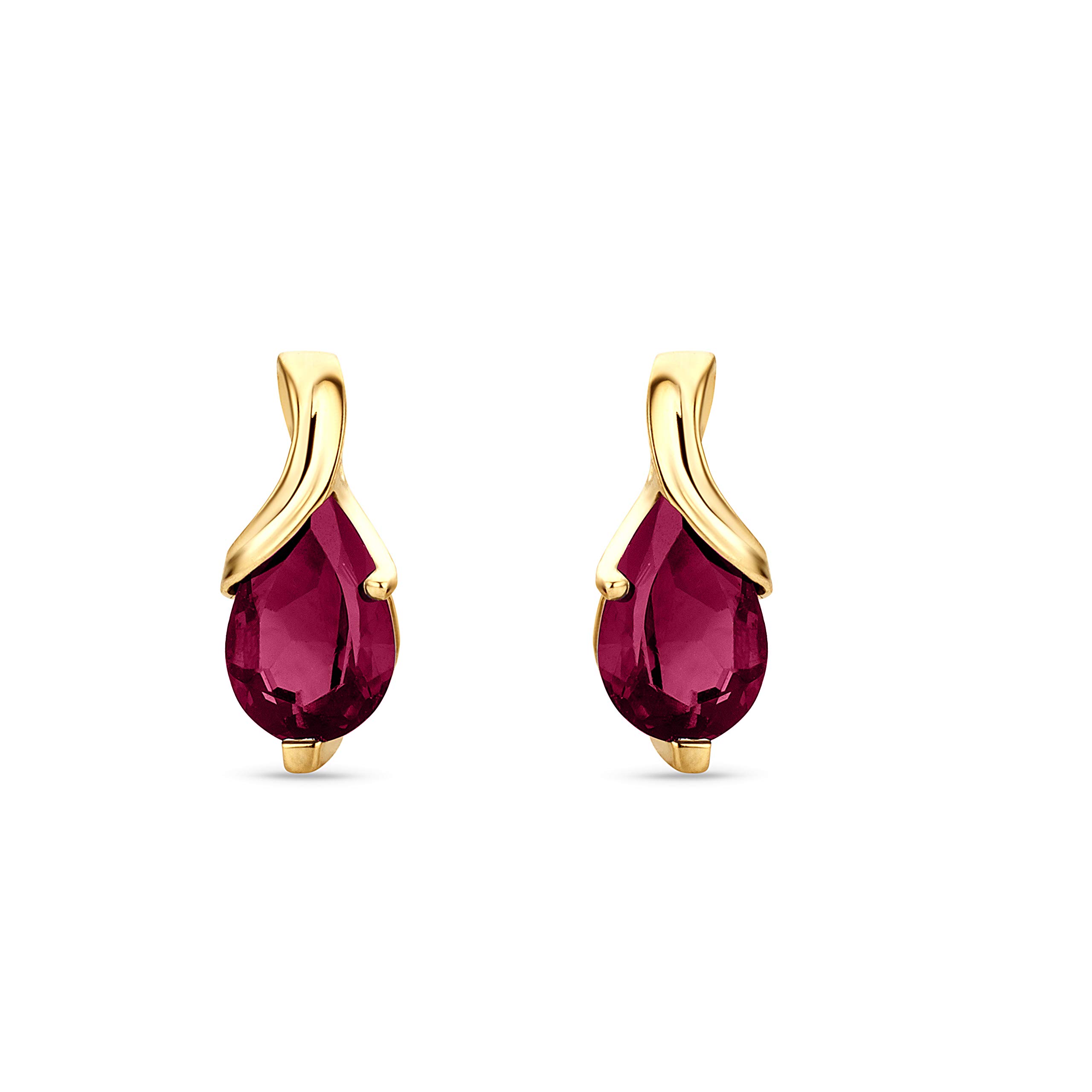14K White Gold & Yellow Gold Drop Dangle Earrings for Women with Genuine Gemstones (Emerald/Amethyst/Sapphire/Topaz/Ruby) - Elegant Dangling Jewelry Set - Perfect for Weddings, Parties & Special Occasions