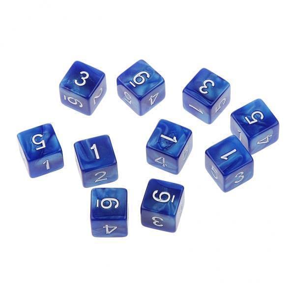 Tachiuwa 10-Piece 4X Dice Set - Six Sided Numbered Gaming Dice for RPG, D&D, Board Games & Tabletop Roleplaying Adventures
