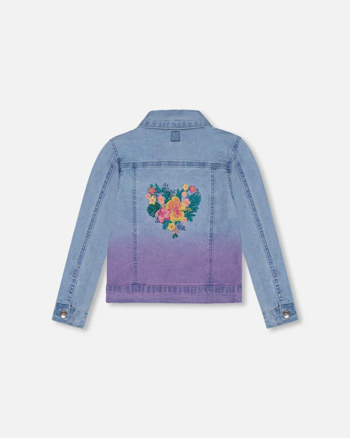 Deux Par Deux Embroidered Denim Jacket for Women - Stylish & Comfortable Jean Jacket for Casual Outings & Everyday Wear