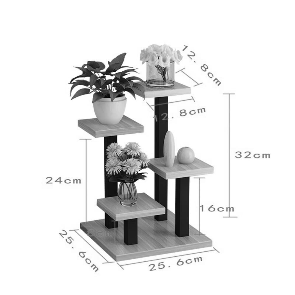 3-Tier Wooden Mini Succulent Stand - Modern Desktop Plant Rack, Small Tabletop Organizer for Office Desk, Sturdy Display Shelf for Succulents, Herbs & Small Plants (H32xL26xW26cm) - Perfect for Home, Office & Indoor Decor
