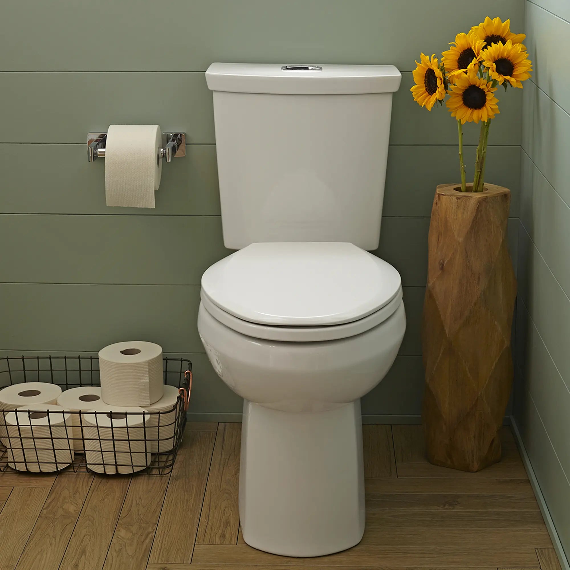 H2Option® Dual Flush Elongated Toilet - 1.28 GPF/4.8 LPF & 0.92 GPF/3.5 LPF Water Saving, Chair Height Comfort, Two-Piece Design (Toilet Seat Not Included) - Perfect for Modern Bathrooms & Eco-Friendly Homes