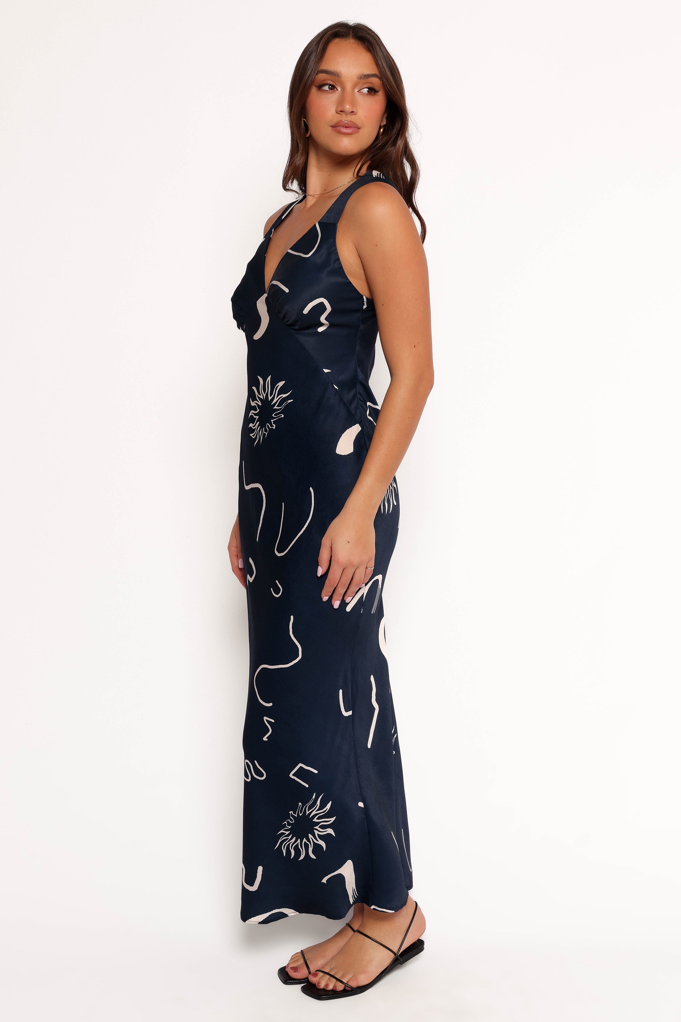Ashlyn Midi Dress - Navy Floral Print Summer Dress for Women | Casual & Party Wear | Perfect for Beach, Vacation, and Date Nights