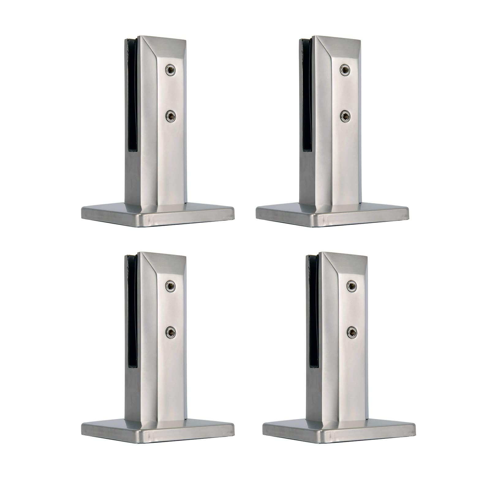 304 Stainless Steel Adjustable Glass Fence Clamps - 4 Pack (200mm) for Tempered/Laminated Glass - Perfect for Balcony, Garden, Deck Handrail & Stair Railings - Durable Pool Fence Brackets for Outdoor & Indoor Use