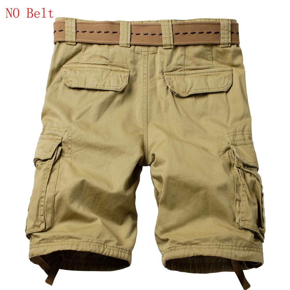 AKARMY Men's Camo Cargo Shorts - Outdoor Tactical Cotton Shorts with Multiple Pockets, No Belt Needed | Perfect for Hiking, Camping & Summer Casual Wear