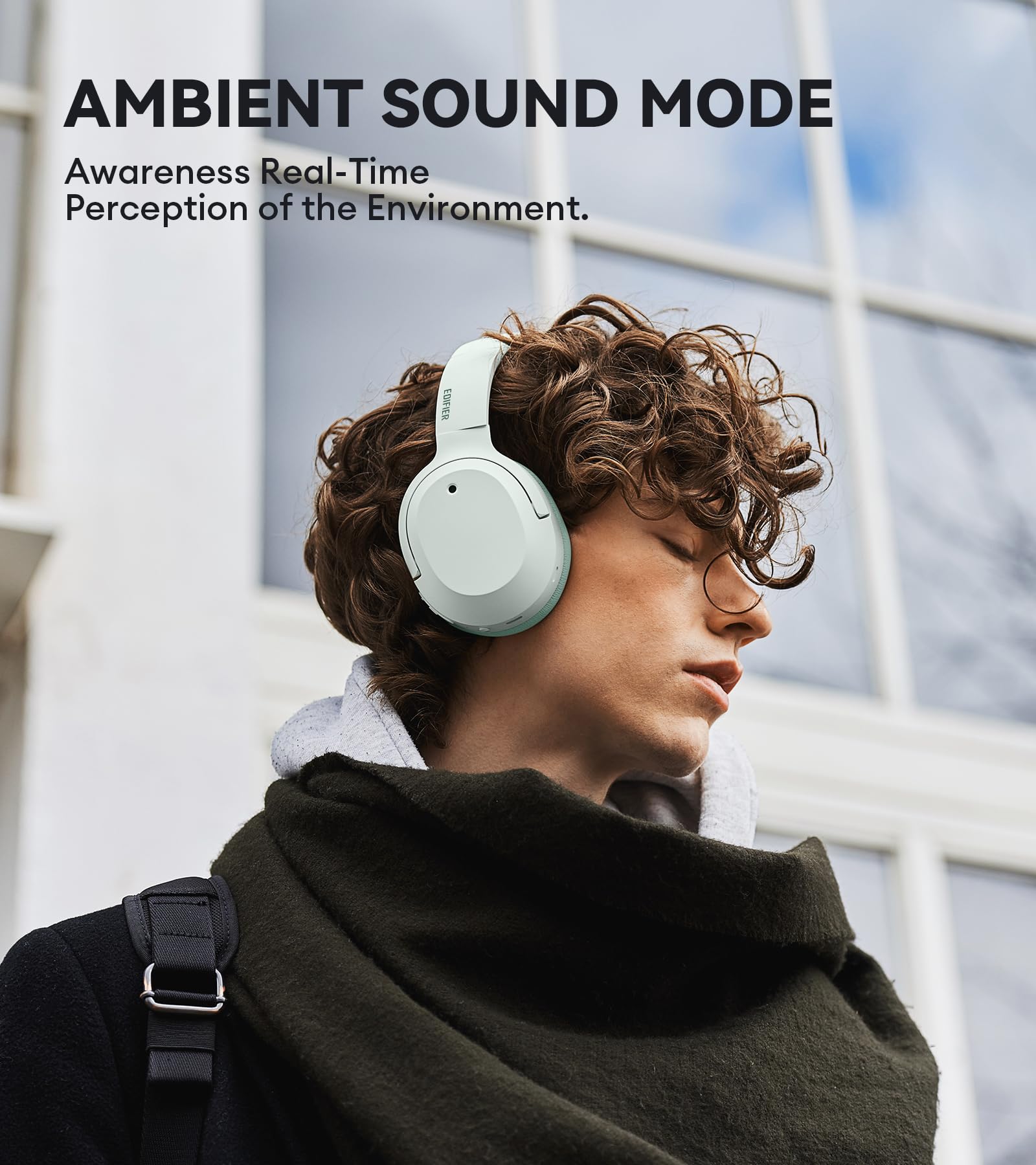 Edifier W820NB Plus Hybrid Active Noise Cancelling Headphones with LDAC Codec - Hi-Res Audio Wireless & Wired Over-Ear Headphones - Bluetooth 5.2, 49H Playtime, Fast Charge - Green - Perfect for Travel, Work & Music Lovers