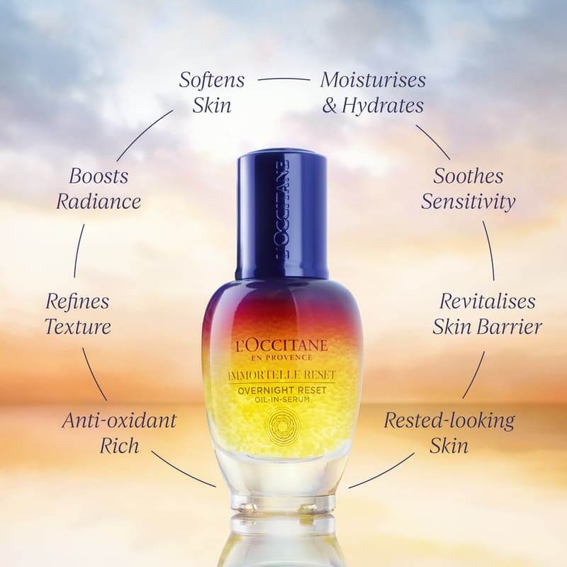 L'OCCITANE Overnight Reset Serum - Anti-Aging Night Face Serum with Natural Ingredients for Hydration & Skin Repair | Perfect for Nighttime Skincare Routine & Dry Skin Treatment