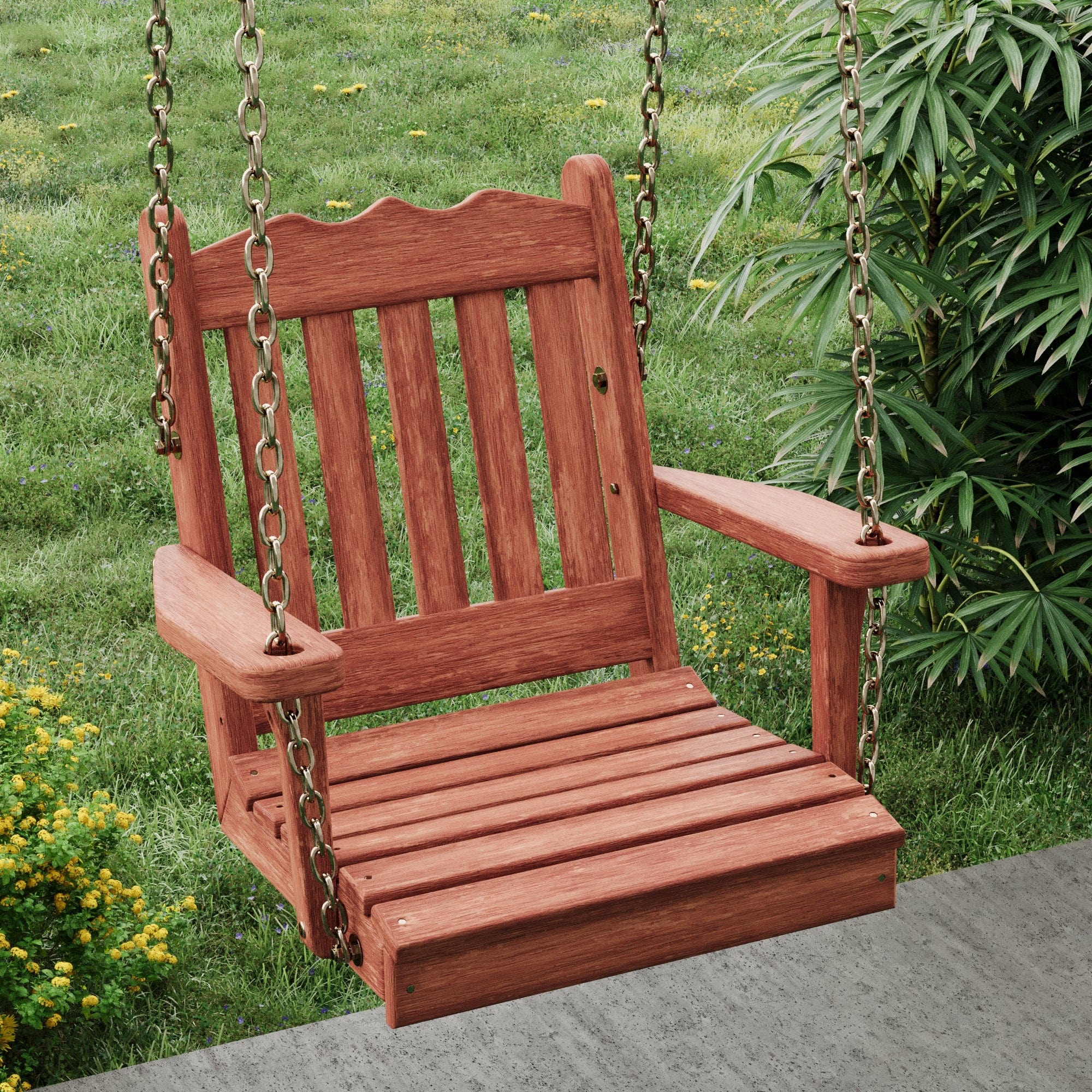 Keystone Amish Co. York Red Cedar Swing Chair - Handcrafted Outdoor Hanging Chair for Porch, Patio, Garden - Comfortable & Durable Cedar Wood Swing Seat for Relaxing