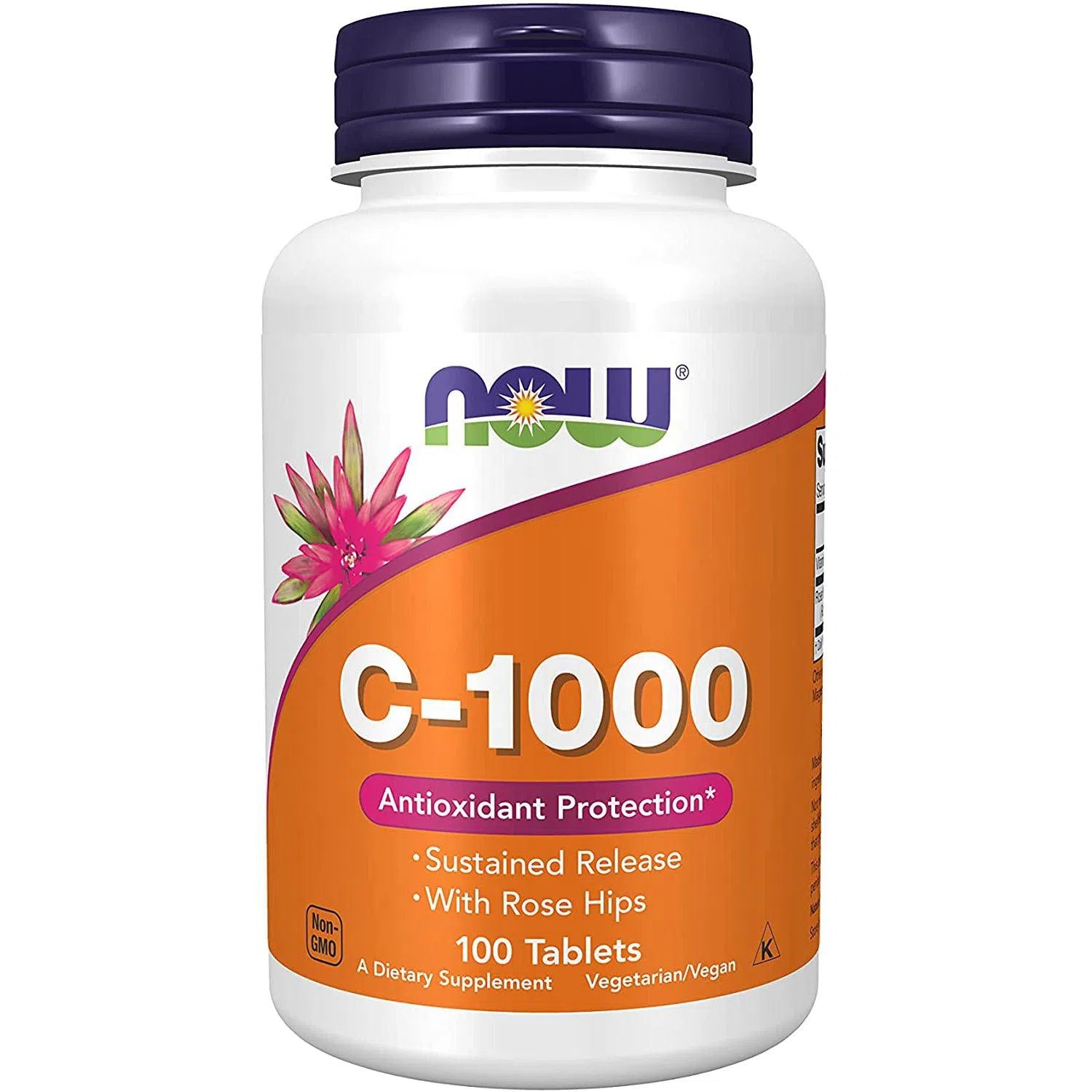 NOW Vitamin C 1000mg Sustained Release Tablets - Immune Support & Antioxidant Boost - Daily Supplement for Adults & Kids - Perfect for Cold Season & Year-Round Wellness