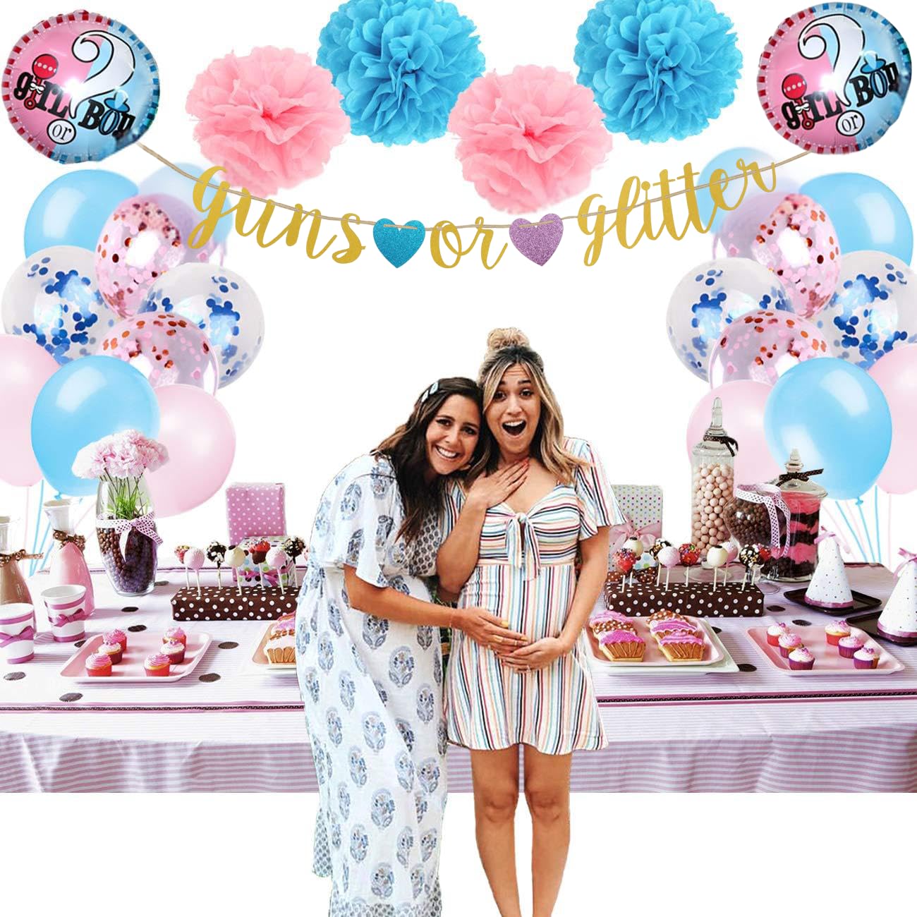 YzYbuaego Gender Reveal Banner - Pink or Blue Baby Shower Decoration for Boy or Girl Announcement | Perfect for Gender Reveal Parties, Baby Showers & Nursery Decor