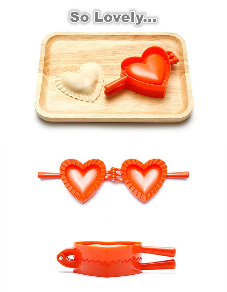 4-Piece Dumpling Maker Set - Chinese Dumpling Cutter, Pie & Ravioli Press Mold with Heart/Flower/Star/Round Shapes (Medium Size) - Perfect for Homemade Dumplings, Empanadas & Pastry Making