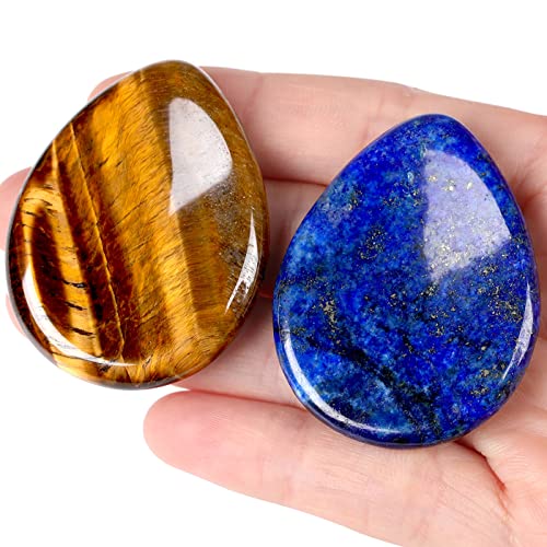D-tiger's Eye & Lapis Lazuli - Water Drops Shaped