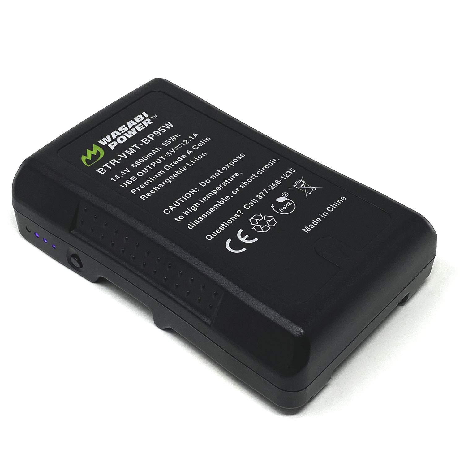 Wasabi Power V-Mount Battery 14.4V 6600mAh 95Wh with D-Tap Charger - Compatible with Sony Camcorders, LED Lights & Video Equipment - Perfect for Professional Filmmaking, Broadcast & Studio Lighting